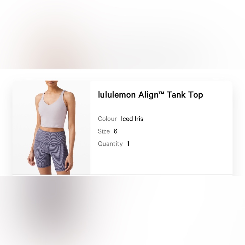 Lululemon align tank in iced iris